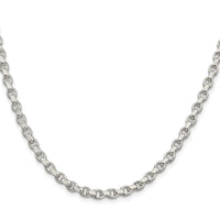 Sterling Silver Rhodium-plated 4mm Diamond-cut Rolo Chain