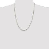 Sterling Silver Rhodium-plated 4mm Diamond-cut Rolo Chain