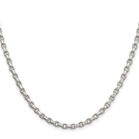 Sterling Silver Rhodium-plated 3.5mm Diamond-cut Rolo Chain