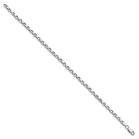 Sterling Silver Rhodium-plated 3.5mm Diamond-cut Rolo Chain