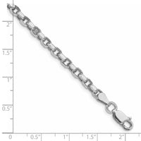 Sterling Silver Rhodium-plated 3.5mm Diamond-cut Rolo Chain