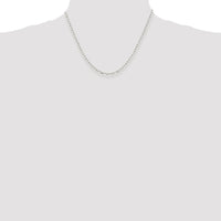 Sterling Silver Rhodium-plated 2.75mm Elongated Open Link Chain