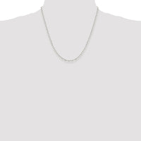 Sterling Silver Rhodium-plated 2.75mm Elongated Open Link Chain