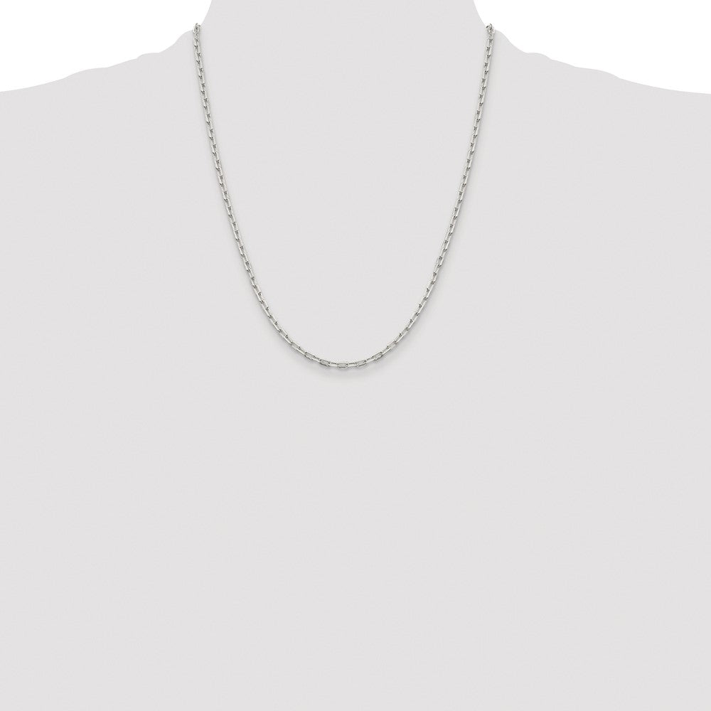 Sterling Silver Rhodium-plated 2.75mm Elongated Open Link Chain