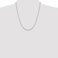 Sterling Silver Rhodium-plated 2.75mm Elongated Open Link Chain