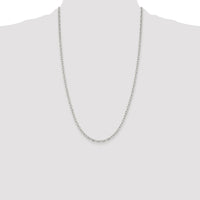 Sterling Silver Rhodium-plated 2.75mm Elongated Open Link Chain