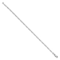 Sterling Silver Rhodium-plated 2.75mm Elongated Open Link Chain