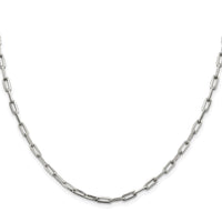 Sterling Silver Rhodium-plated 3.25mm Elongated Open Link Chain