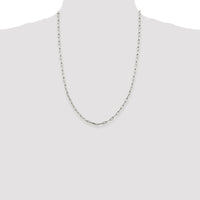 Sterling Silver Rhodium-plated 3.25mm Elongated Open Link Chain