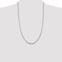 Sterling Silver Rhodium-plated 3.25mm Elongated Open Link Chain