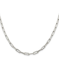 Sterling Silver Rhodium-plated 4.25mm Elongated Open Link Chain