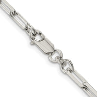 Sterling Silver Rhodium-plated 4.25mm Elongated Open Link Chain