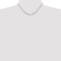 Sterling Silver Rhodium-plated 4.25mm Elongated Open Link Chain