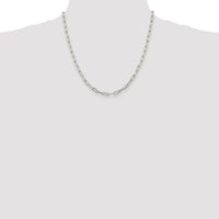 Sterling Silver Rhodium-plated 4.25mm Elongated Open Link Chain
