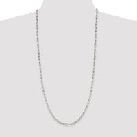 Sterling Silver Rhodium-plated 4.25mm Elongated Open Link Chain