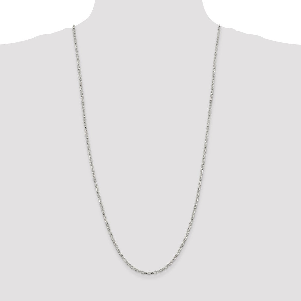 Sterling Silver 3mm Fancy Patterned Rolo Chain