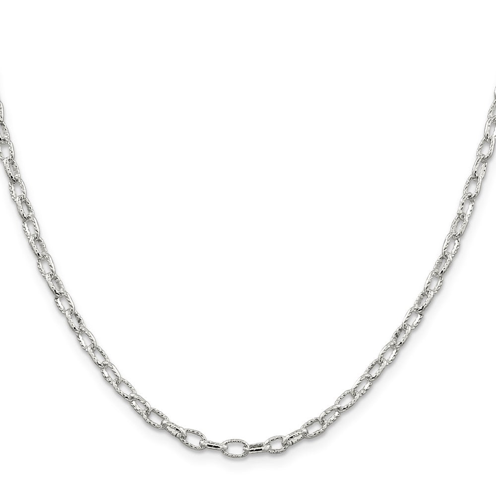 Sterling Silver 3.75mm Fancy Patterned Rolo Chain
