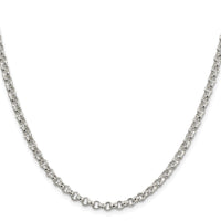 Sterling Silver Rhodium-plated 4mm Rolo Chain