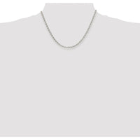 Sterling Silver Rhodium-plated 4mm Rolo Chain