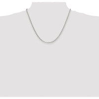 Sterling Silver Rhodium-plated 4mm Rolo Chain