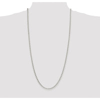 Sterling Silver Rhodium-plated 4mm Rolo Chain