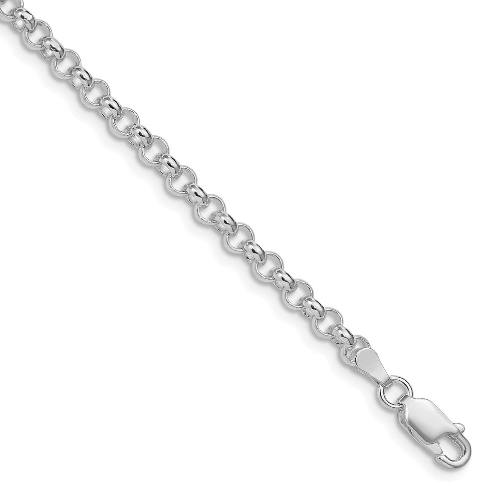 Sterling Silver Rhodium-plated 4mm Rolo Chain