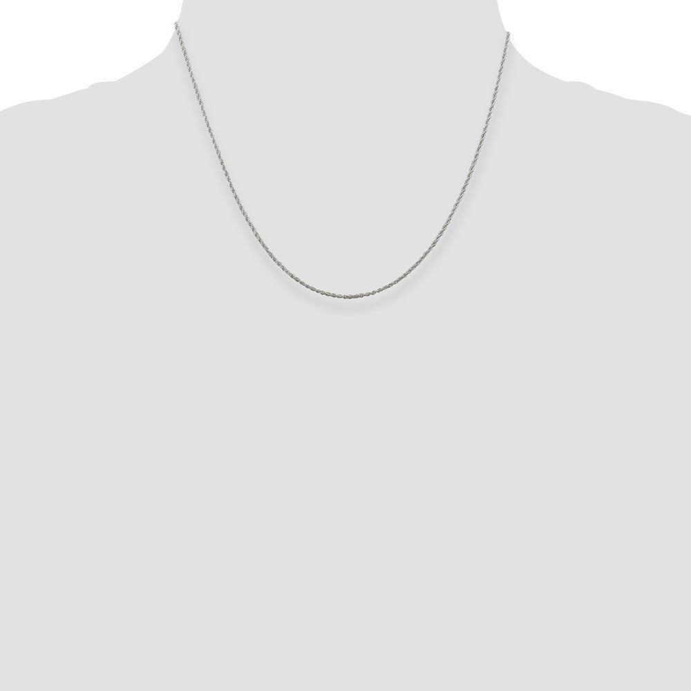 Sterling Silver 1.3mm Loose Rope Chain w/2in ext.
