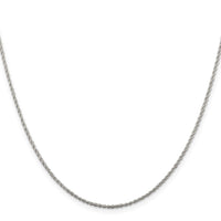 Sterling Silver Rhodium-plated 1.3mm Loose Rope Chain w/2in ext.