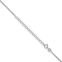 Sterling Silver Rhodium-plated 1.3mm Loose Rope Chain w/2in ext.