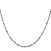Sterling Silver Rhodium-plated 2.25mm Singapore Chain