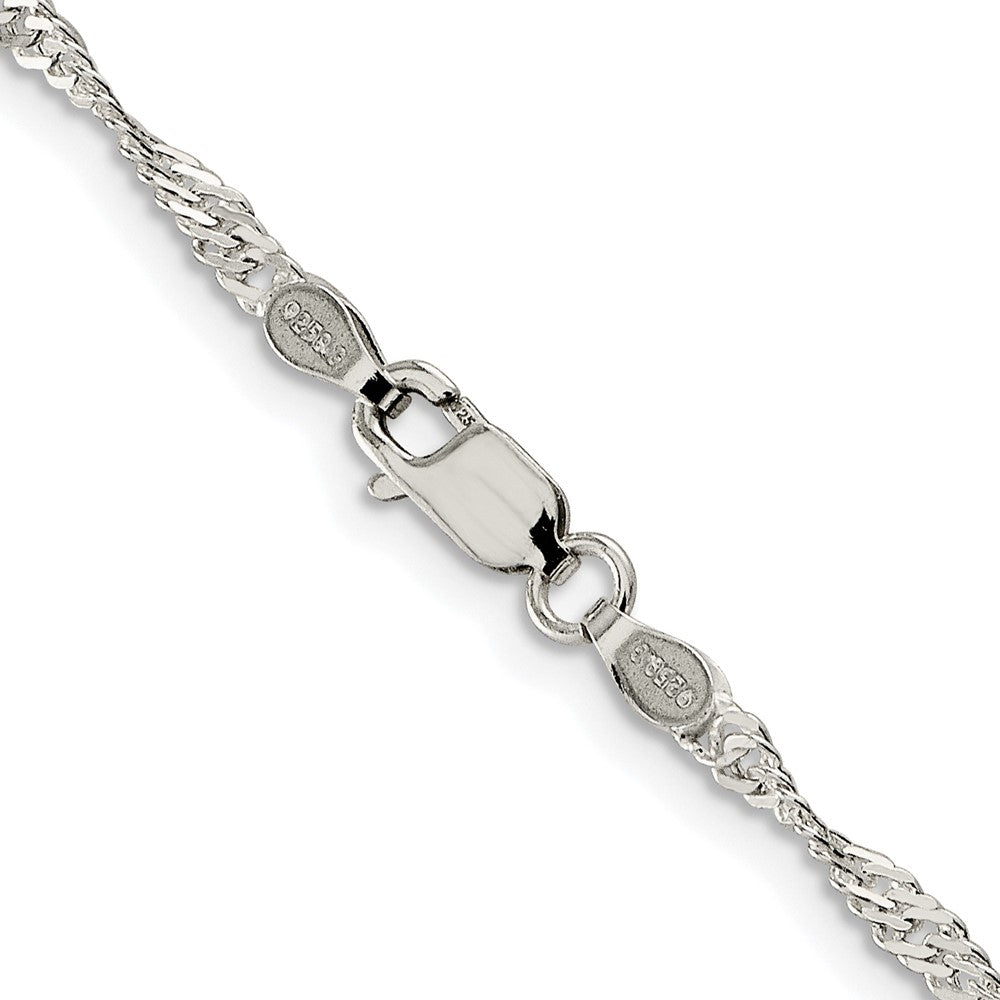 Sterling Silver Rhodium-plated 2.25mm Singapore Chain