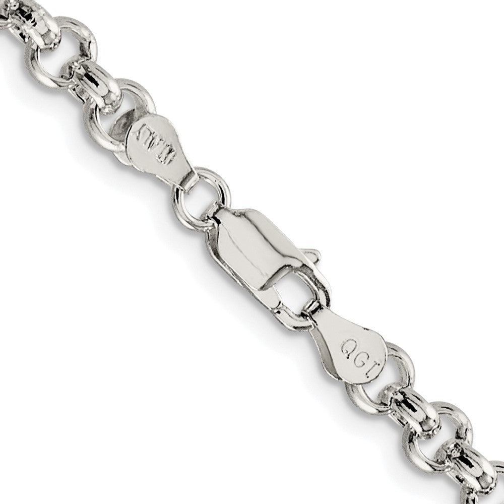 Sterling Silver Rhodium-plated 5mm Rolo Chain