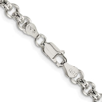 Sterling Silver Rhodium-plated 5mm Rolo Chain