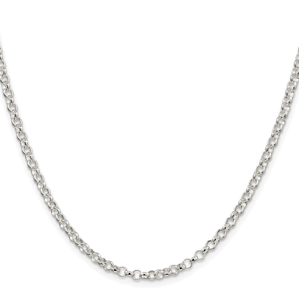 Sterling Silver Rhodium-plated 3.5mm Rolo Chain