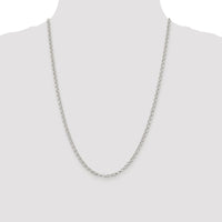 Sterling Silver Rhodium-plated 3.5mm Rolo Chain