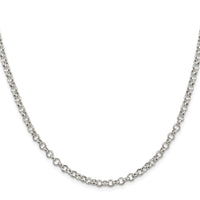 Sterling Silver Rhodium-plated 4mm Rolo Chain