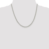 Sterling Silver Rhodium-plated 4mm Rolo Chain