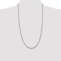 Sterling Silver Rhodium-plated 4mm Rolo Chain