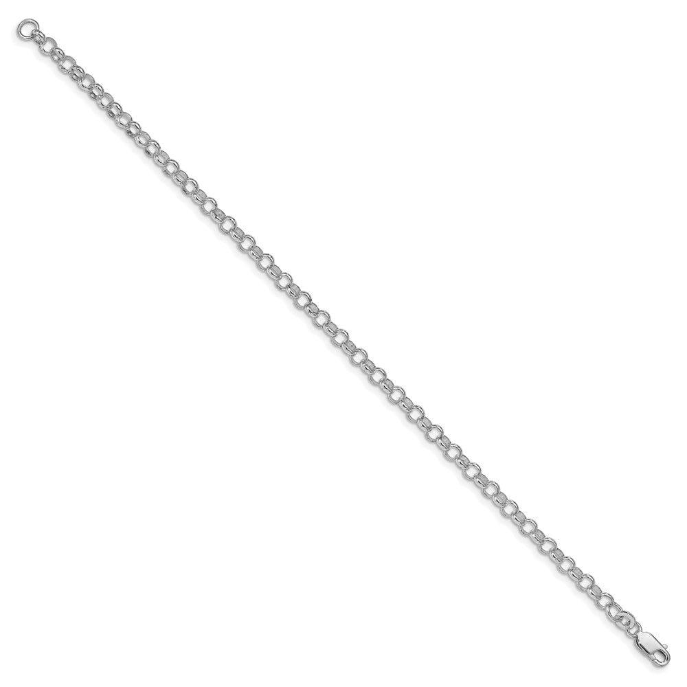 Sterling Silver Rhodium-plated 4mm Rolo Chain