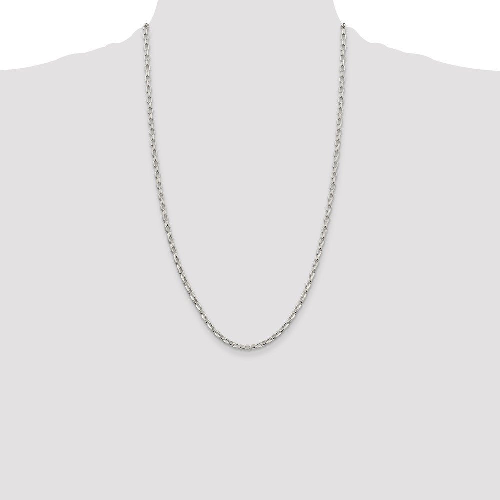 Sterling Silver 3.2mm Oval Fancy Rolo Chain