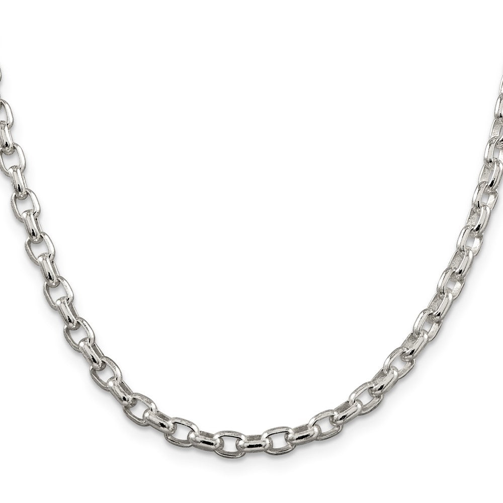 Sterling Silver 4.4mm Oval Fancy Rolo Chain