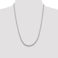 Sterling Silver 4.4mm Oval Fancy Rolo Chain