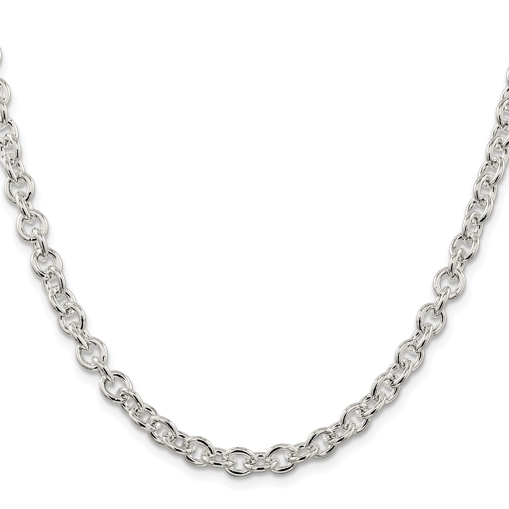 Sterling Silver Rhodium-plated 6.1mm Cable Chain