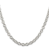 Sterling Silver Rhodium-plated 6.1mm Cable Chain