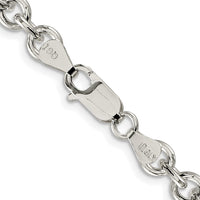 Sterling Silver Rhodium-plated 6.1mm Cable Chain