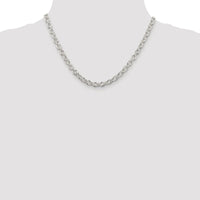 Sterling Silver Rhodium-plated 6.1mm Cable Chain