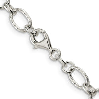 Sterling Silver 6.1mm Fancy Patterned Rolo Chain
