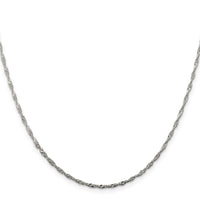 Sterling Silver 1.75mm Singapore Chain w/2in ext.