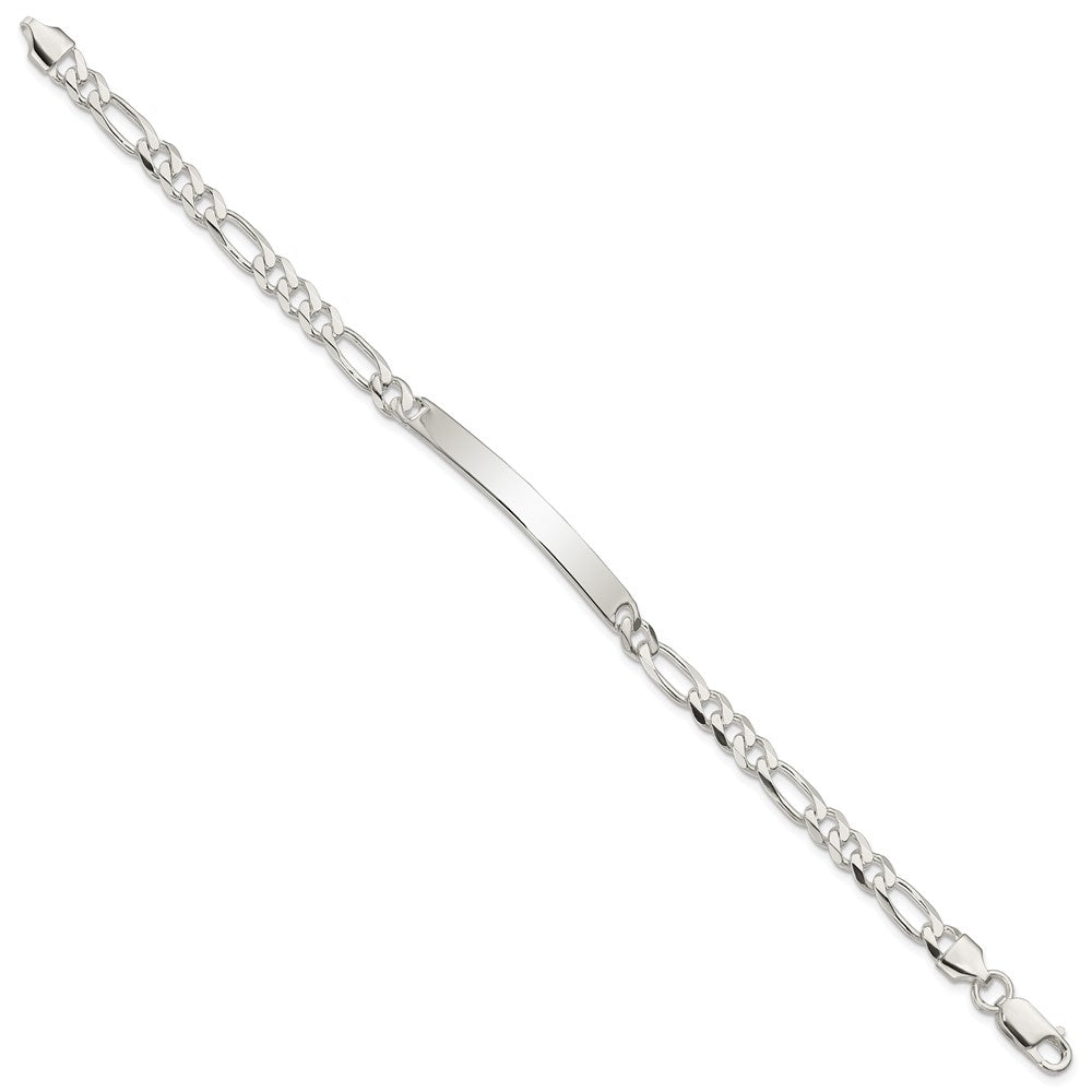 Sterling Silver Figaro Link ID Bracelet