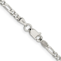 Sterling Silver 3mm Pavé Flat Figaro Chain